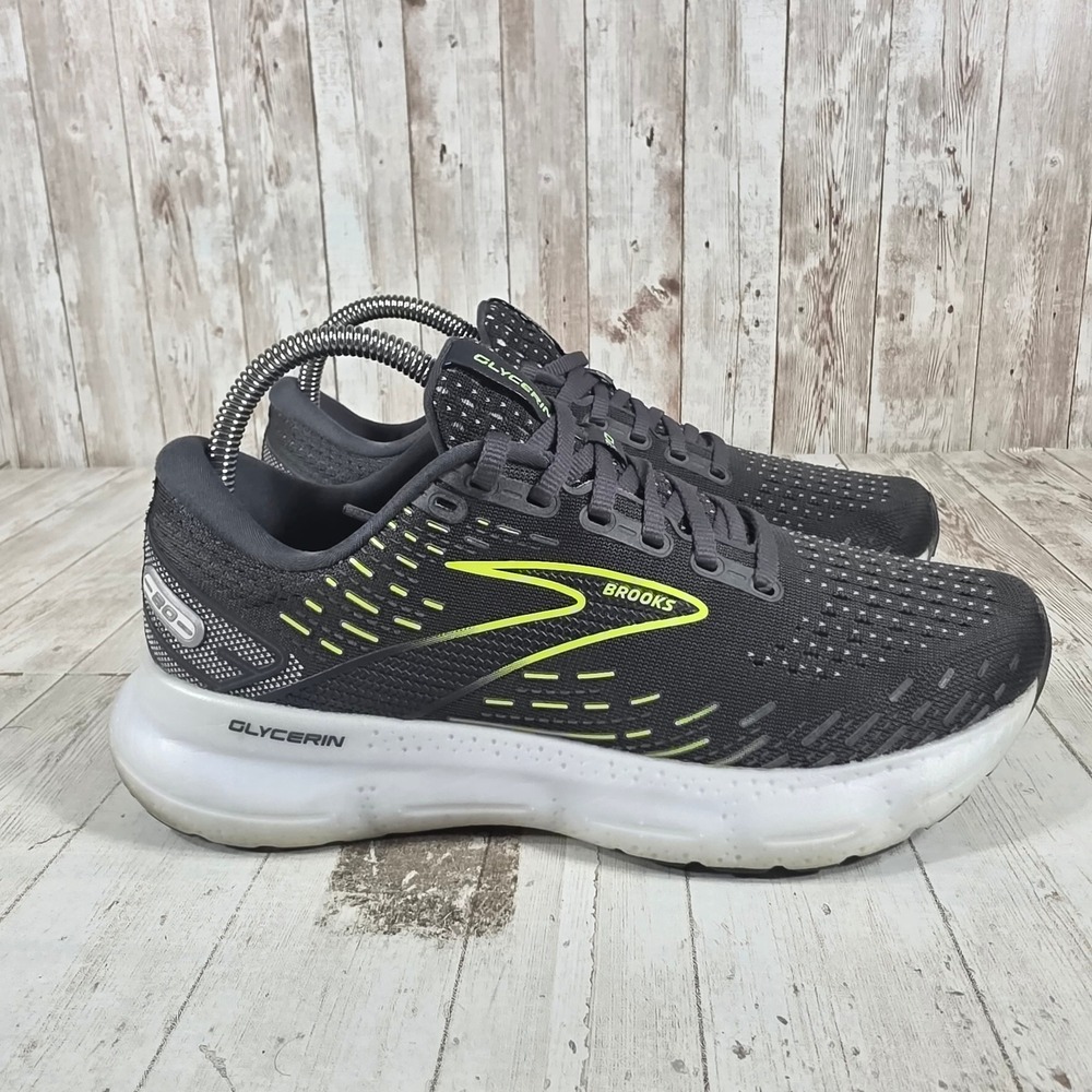 Brooks Glycerin 20 Womens Running Shoes Black Neon Yellow 1203691B047 Size 8